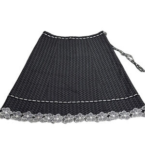NWT Super cute black skirt with floral lace hem